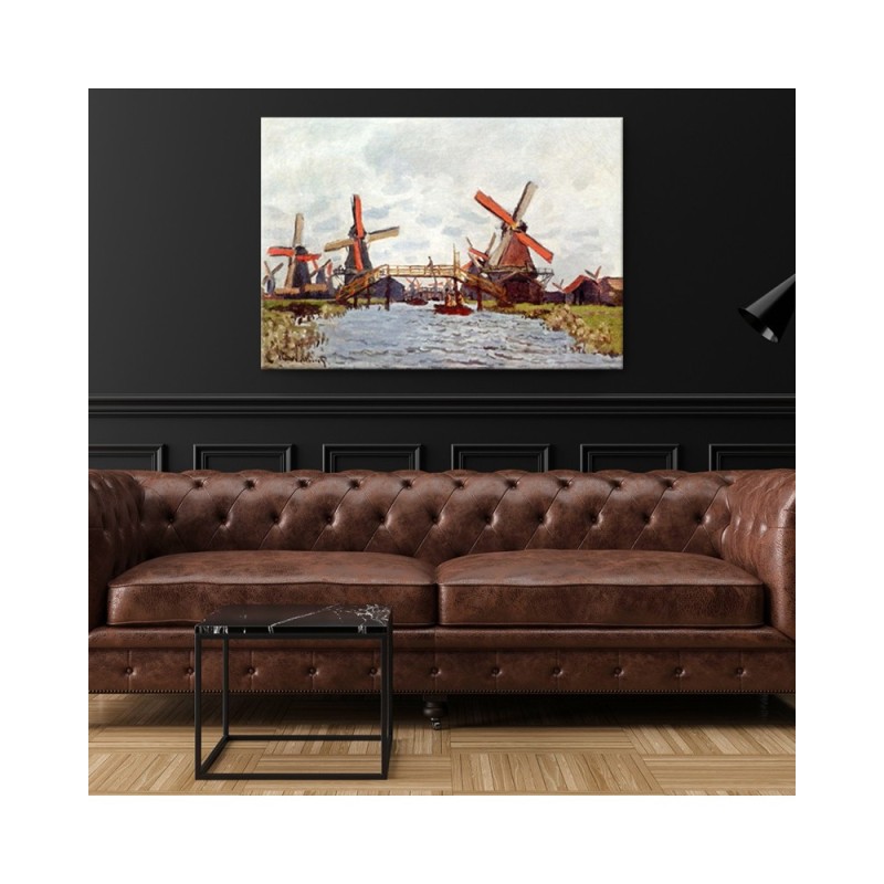 Bild auf Leinwand - Eine Mühle bei Zaandam - Claude Monet | Feeby