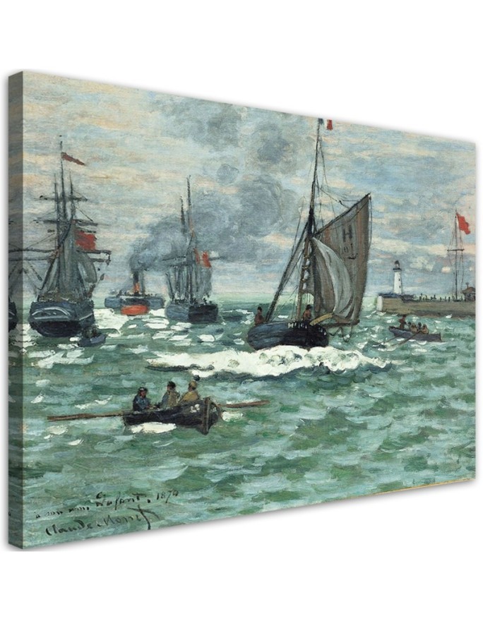 Leinwandbild - Hafeneinfahrt von Le Havre - Claude Monet | Feeby