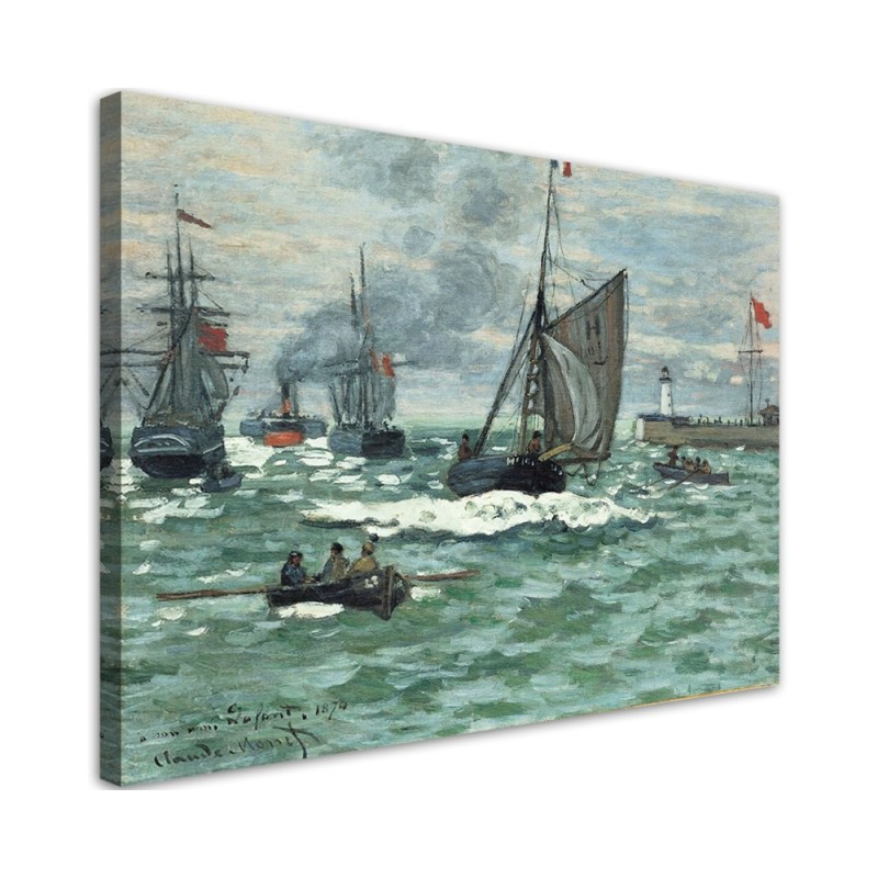 Leinwandbild - Hafeneinfahrt von Le Havre - Claude Monet | Feeby