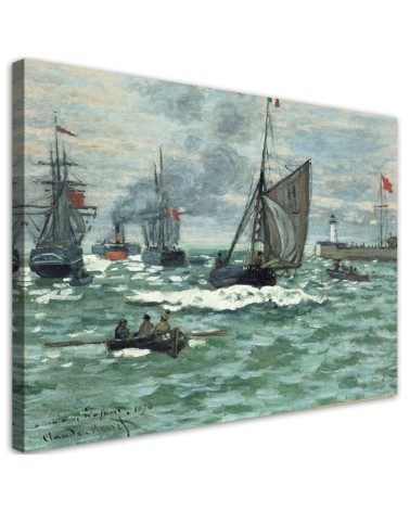 Leinwandbild - Hafeneinfahrt von Le Havre - Claude Monet | Feeby