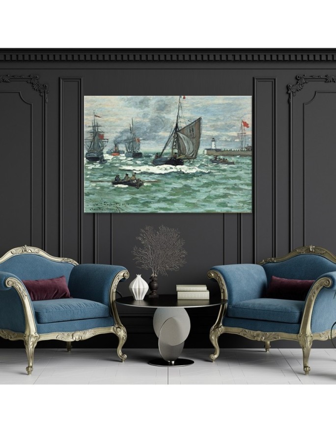 Obraz reprodukcja - Wejście do portu w Hawrze - Claude Monet | FEEBY