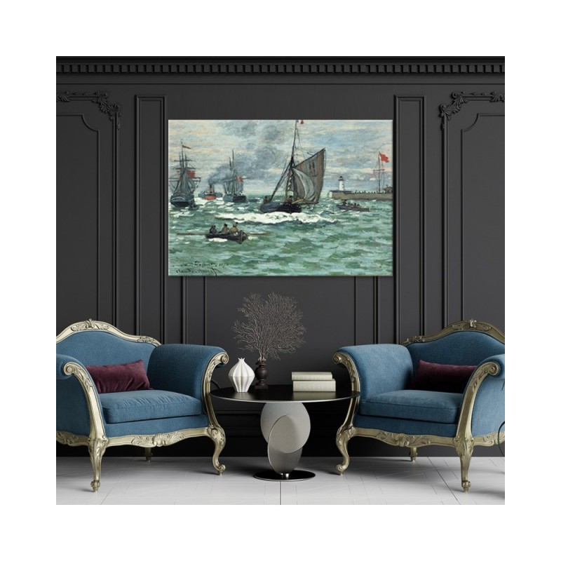 Leinwandbild - Hafeneinfahrt von Le Havre - Claude Monet | Feeby