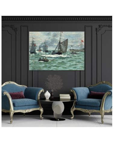 Leinwandbild - Hafeneinfahrt von Le Havre - Claude Monet | Feeby