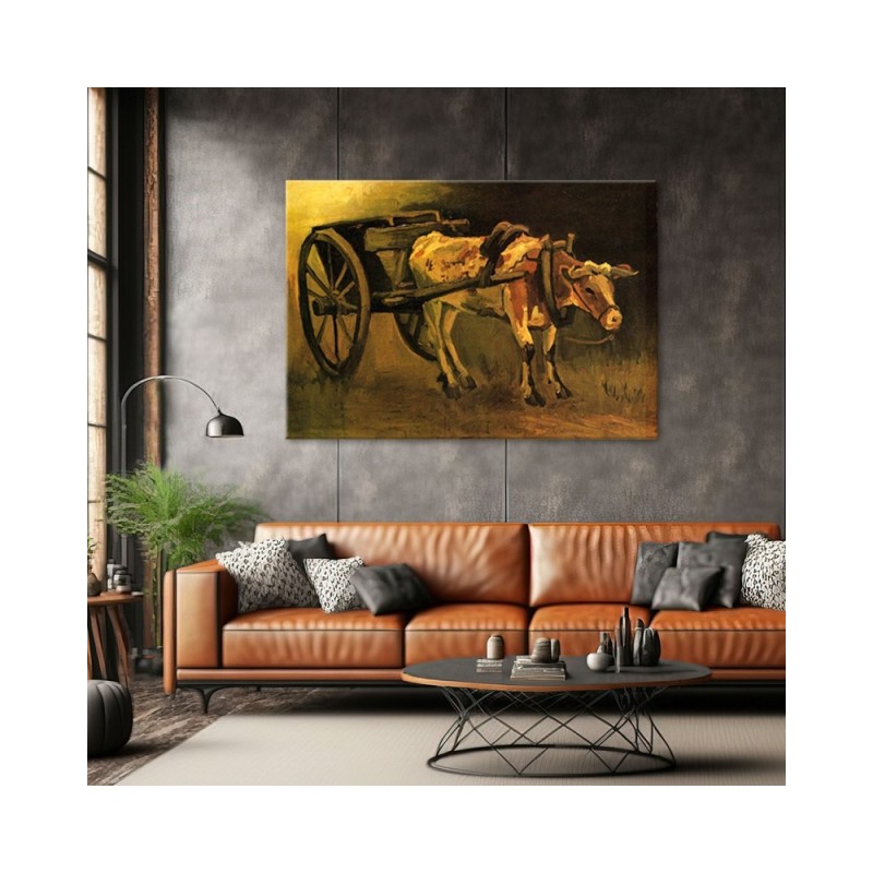 Leinwandbild - Wagen und Ochse - V. van Gogh | Feeby