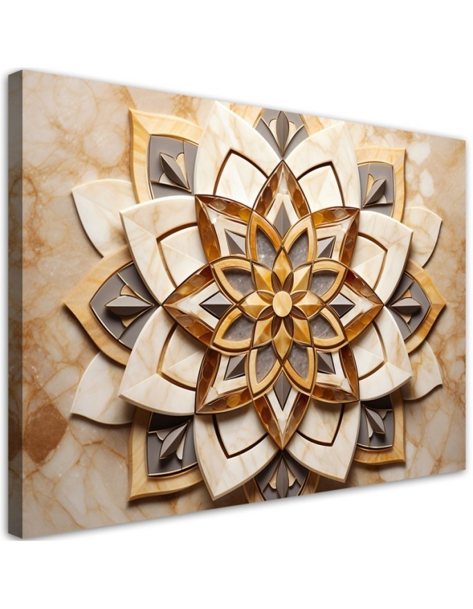 Modernes Wandbild - AI Blumen Mandala 3D | Feeby