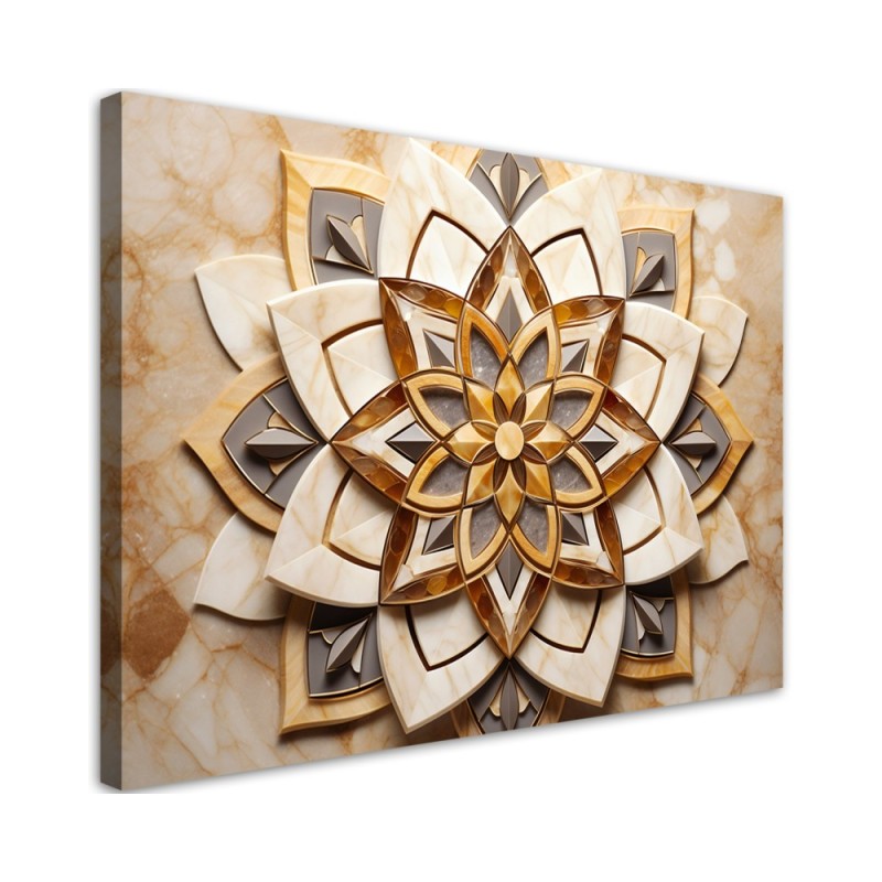 Modernes Wandbild - AI Blumen Mandala 3D | Feeby