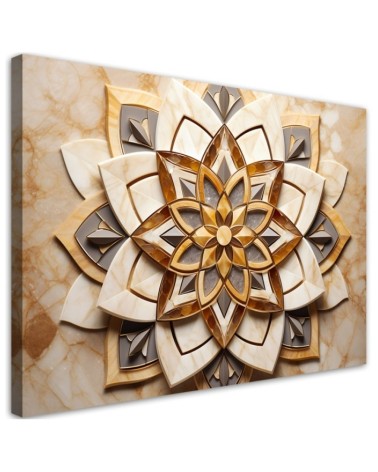 Modernes Wandbild - AI Blumen Mandala 3D | Feeby