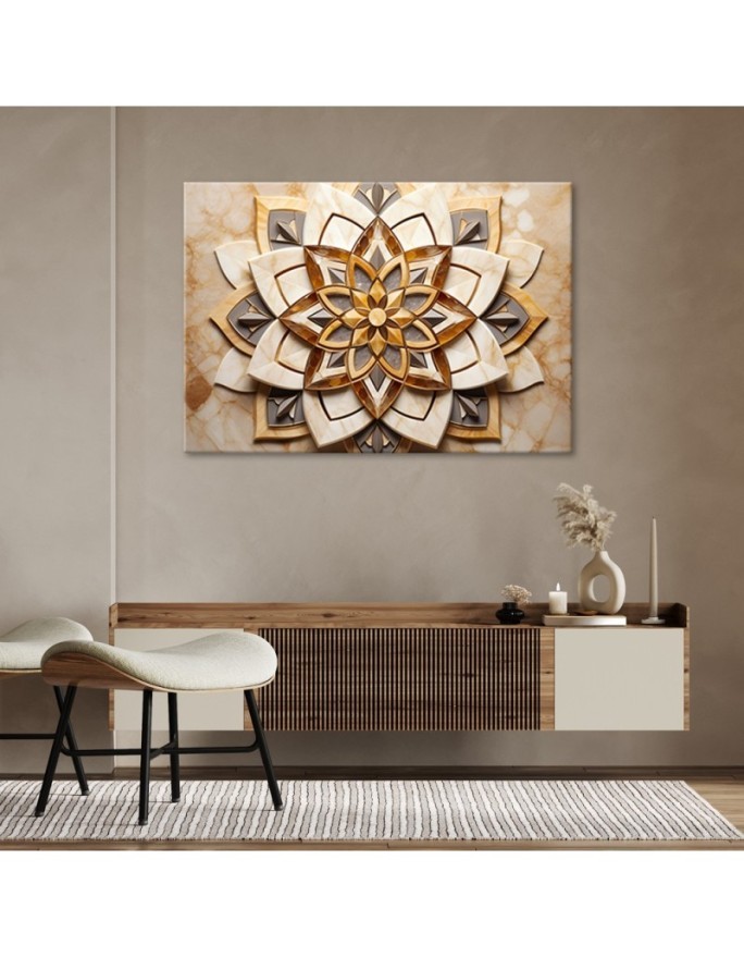 Obrazy do sypialni na ścianę - AI Kwiaty mandala 3D | FEEBY