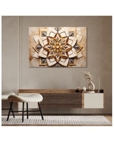 Modernes Wandbild - AI Blumen Mandala 3D | Feeby