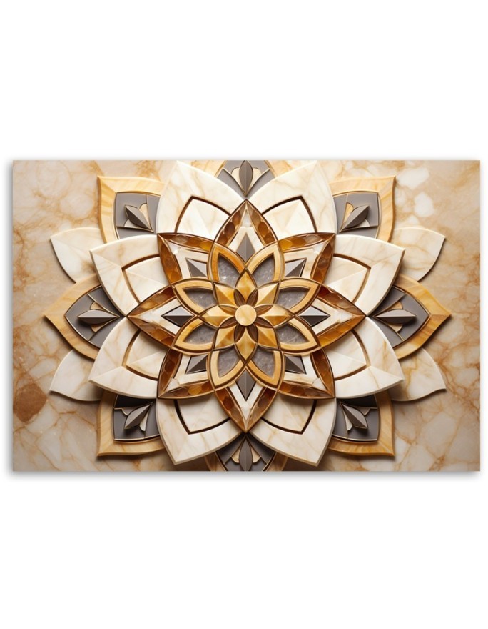 Obrazy do sypialni na ścianę - AI Kwiaty mandala 3D | FEEBY