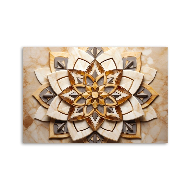 Modernes Wandbild - AI Blumen Mandala 3D | Feeby