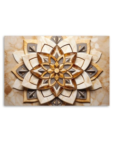 Modernes Wandbild - AI Blumen Mandala 3D | Feeby