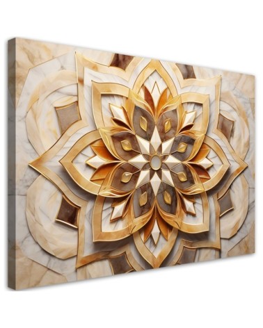 Bild auf Leinwand - Wohnzimmer Bild - Beige Blume 3D | Feeby