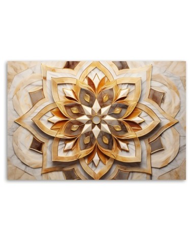 Bild auf Leinwand - Wohnzimmer Bild - Beige Blume 3D | Feeby