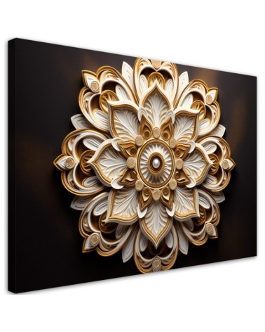 Wall painting for living room - AI abstract gold flower 3d | FEEBY
