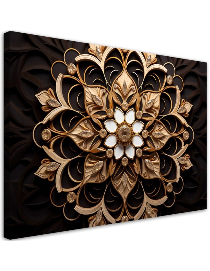 Leinwandbild modern - Goldblume 3d | Feeby