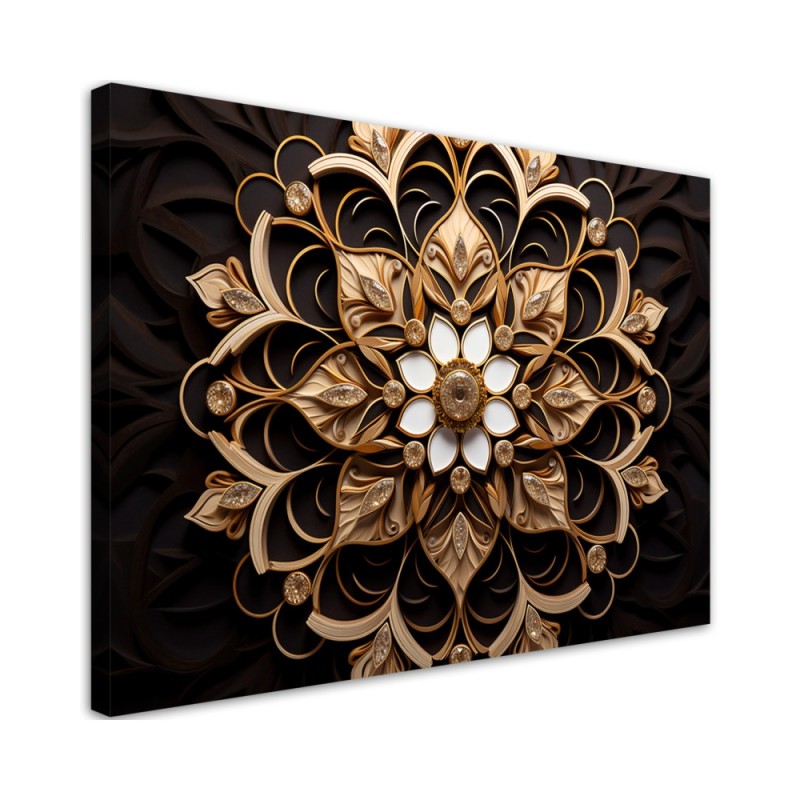 Leinwandbild modern - Goldblume 3d | Feeby