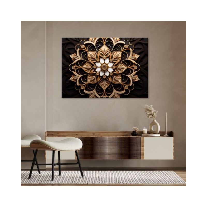 Leinwandbild modern - Goldblume 3d | Feeby
