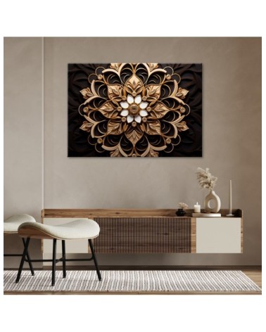 Leinwandbild modern - Goldblume 3d | Feeby