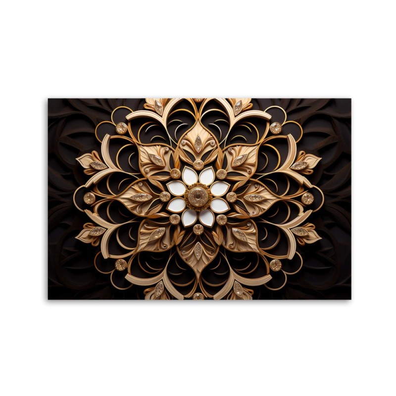 Leinwandbild modern - Goldblume 3d | Feeby