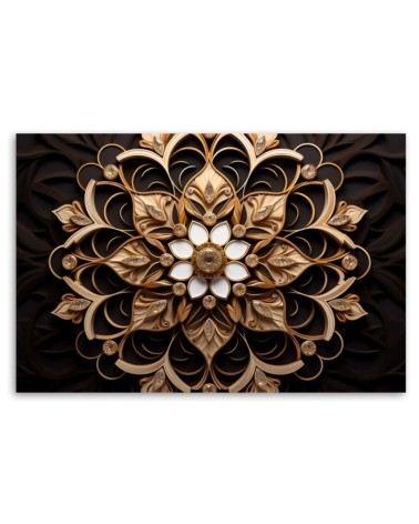 Leinwandbild modern - Goldblume 3d | Feeby