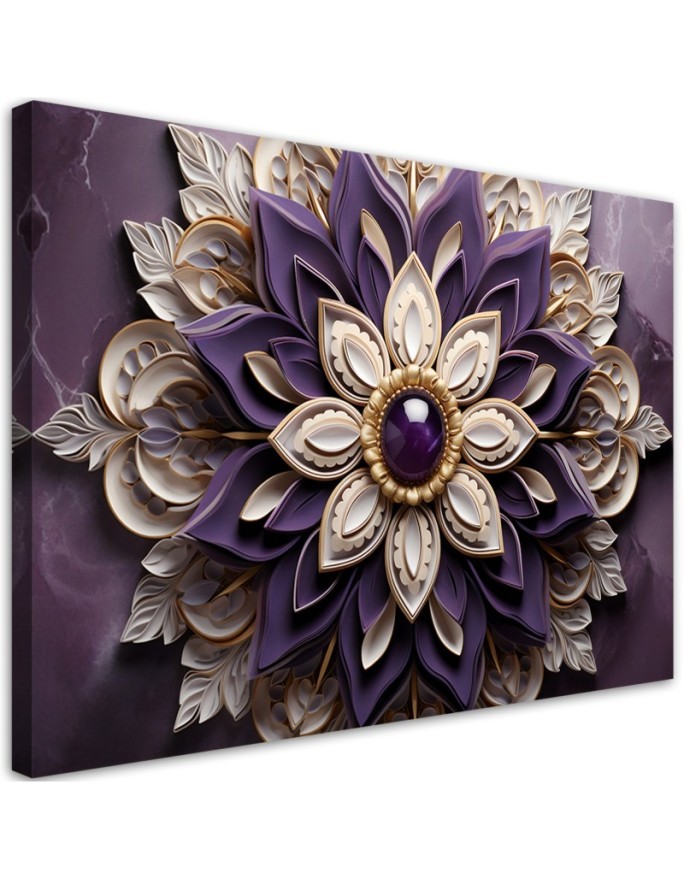 Bild auf Leinwand - Blume abstrakt diamant 3D | Feeby
