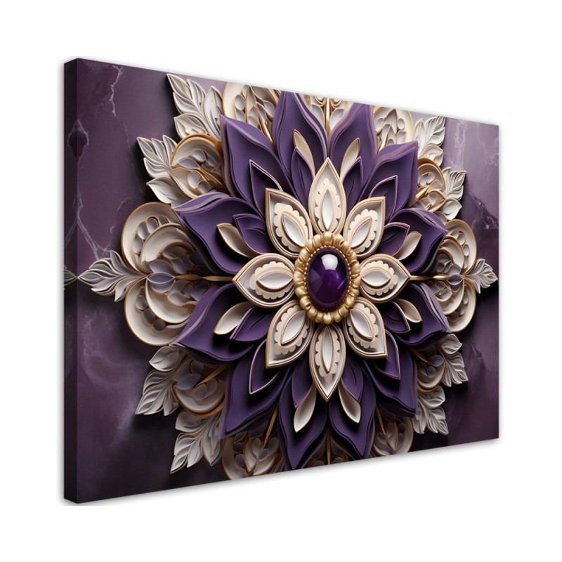 Bild auf Leinwand - Blume abstrakt diamant 3D | Feeby