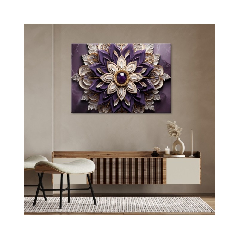 Bild auf Leinwand - Blume abstrakt diamant 3D | Feeby