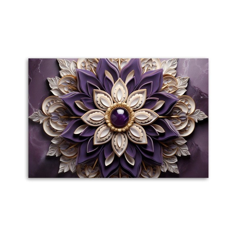 Bild auf Leinwand - Blume abstrakt diamant 3D | Feeby