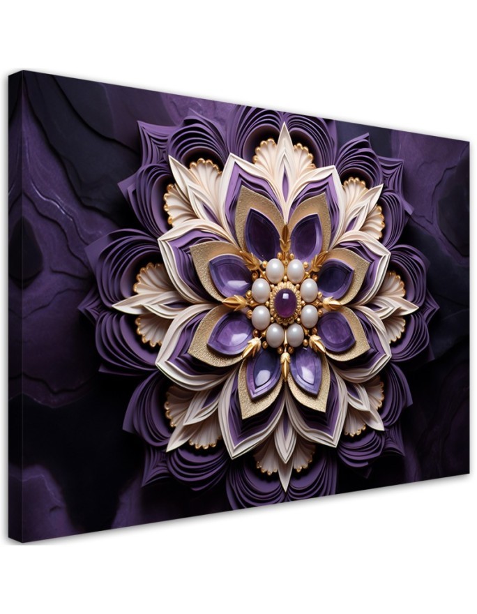 Leinwandbild - Blume violett Diamant 3D | Feeby
