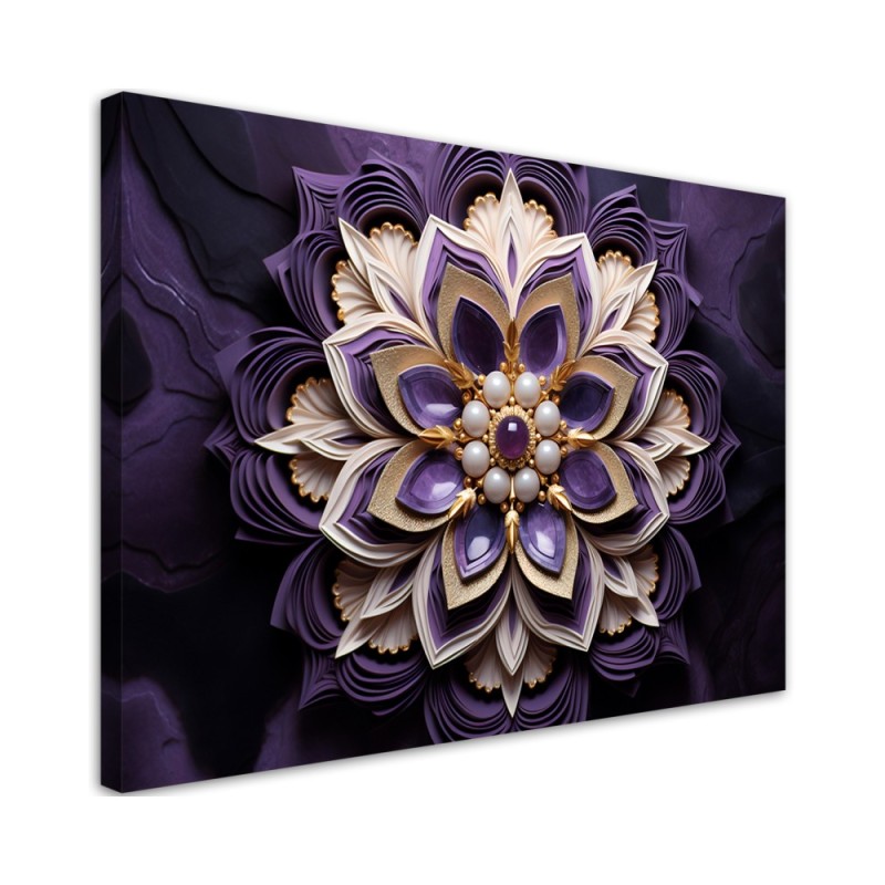Leinwandbild - Blume violett Diamant 3D | Feeby