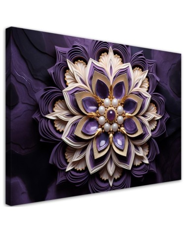 Canvas painting ai - Flower violet diamond 3d | FEEBY
