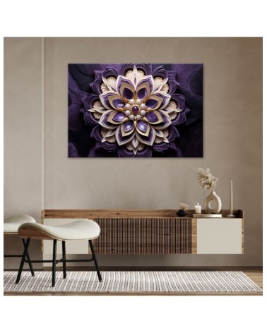 Leinwandbild - Blume violett Diamant 3D | Feeby