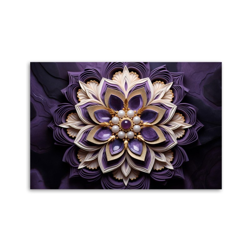 Leinwandbild - Blume violett Diamant 3D | Feeby