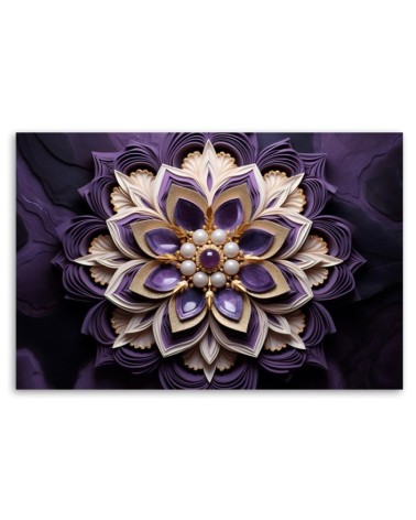 Leinwandbild - Blume violett Diamant 3D | Feeby