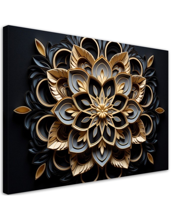 Wandbild für Wohnzimmer - für Büro - 3D Blumen AI | Feeby