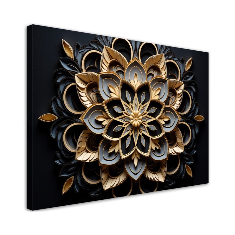 Wandbild für Wohnzimmer - für Büro - 3D Blumen AI | Feeby