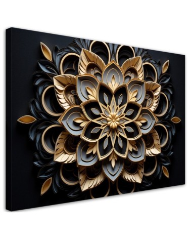 Canvas print wall decoration for office - 3D flowers AI | FEEBY