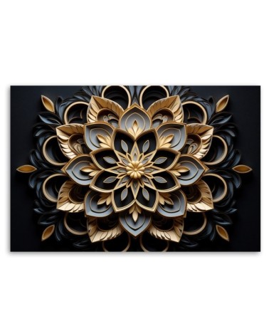 Wandbild für Wohnzimmer - für Büro - 3D Blumen AI | Feeby