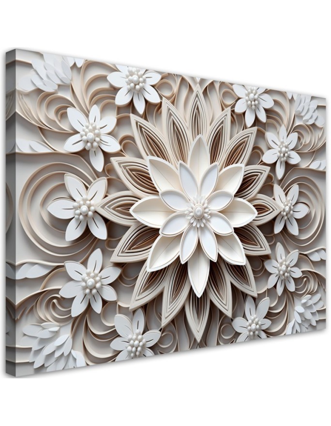 Modernes Wandbild - Schlafzimmer - Blumen 3d | Feeby