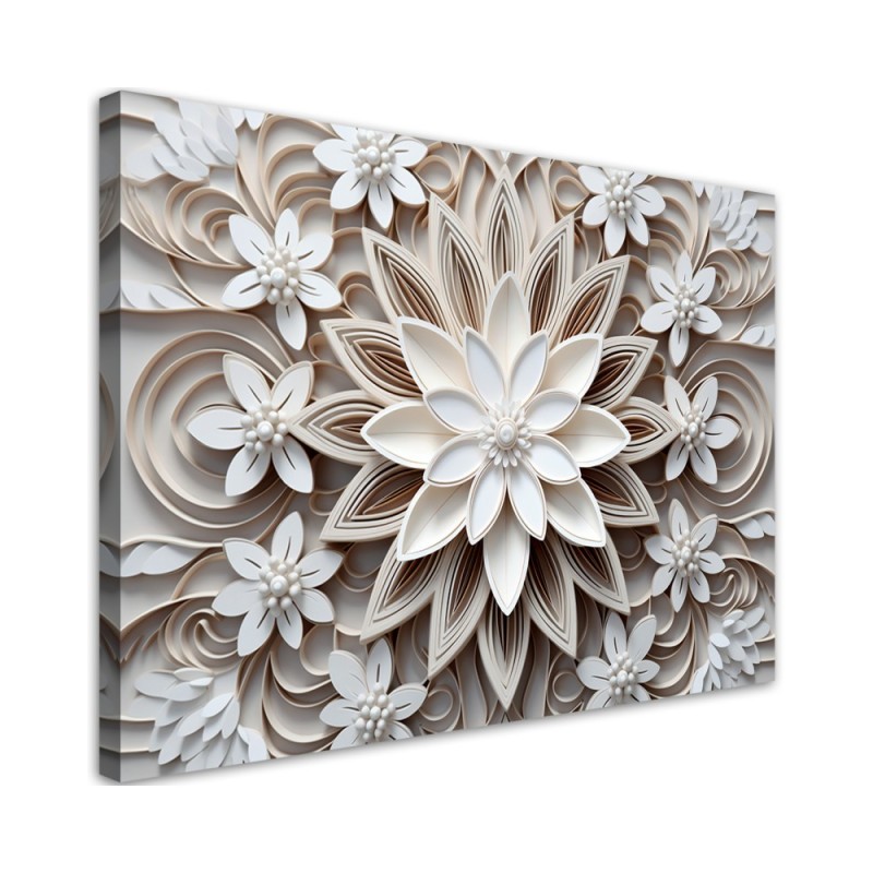 Modernes Wandbild - Schlafzimmer - Blumen 3d | Feeby