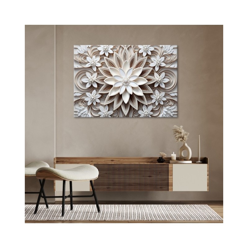 Modernes Wandbild - Schlafzimmer - Blumen 3d | Feeby