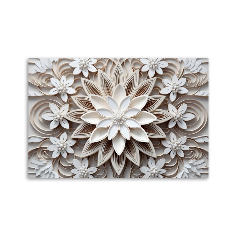 Modernes Wandbild - Schlafzimmer - Blumen 3d | Feeby