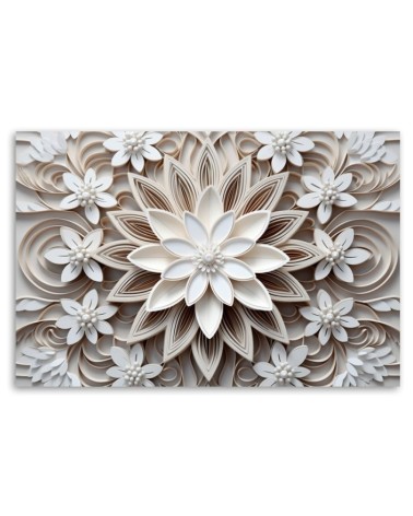 Modernes Wandbild - Schlafzimmer - Blumen 3d | Feeby