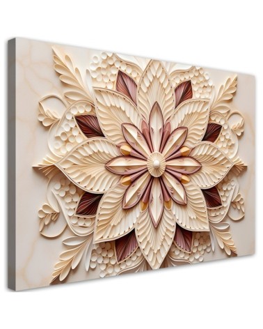 Dekoratives Leinwandbild - AI Blume beige | Feeby
