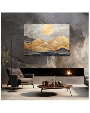 Leinwandbild - Goldene Berge Landschaft abstrakt | Feeby