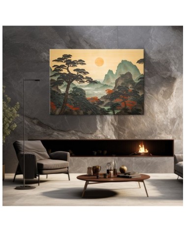 Leinwandbild - Wohnzimmerbild - Japanische Landschaft | Feeby