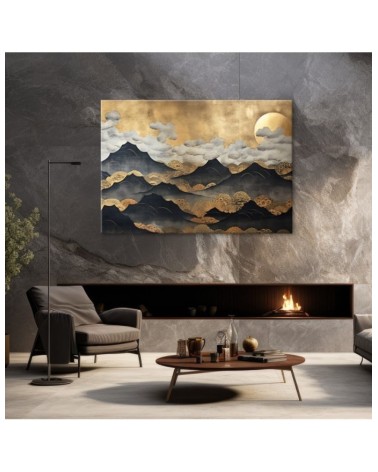 Bild auf Leinwand - Goldene Berglandschaft | Feeby