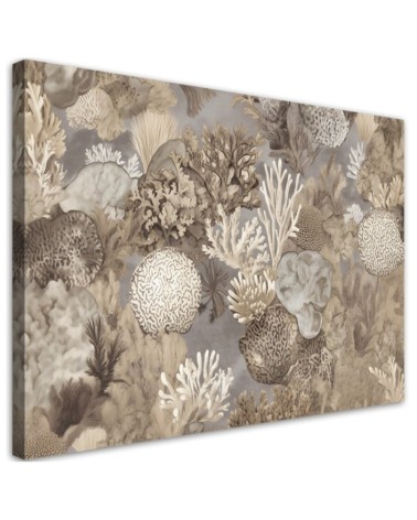 Leinwandbild modern - boho AI - Meerestiere und Pflanzen | Feeby