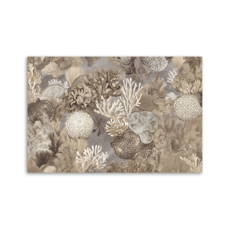 Leinwandbild modern - boho AI - Meerestiere und Pflanzen | Feeby